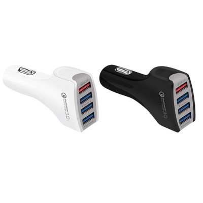 USB Car Charger Adapter Fast charge QC3.0 Car-Charger 4 usb white and black Phone Car Charger